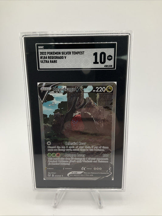 2022 Pokemon Silver Tempest REGIDRAGO V Alt Full Art UR 184/195 SGC 10 GM