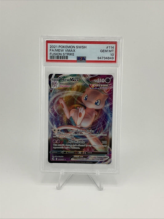 Pokemon TCG: Mew VMAX 114/264 Swsh08: Fusion Strike Holo PSA 10