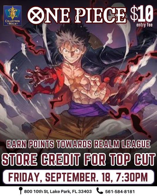 One Piece TCG Tournament — Friday 7:30 PM, September 18