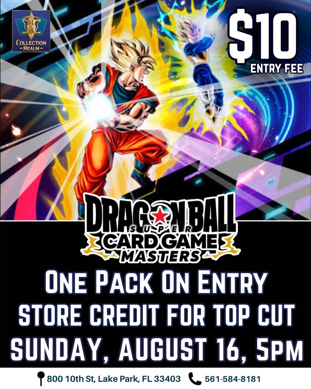 Dragon Ball Super Card Game Masters Tournament – August 16, 2026 (Sunday 5:00 PM)