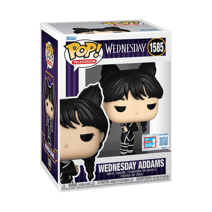 Wednesday Addams and Enid Sinclair Funko Pop! Television 2-Pack - NYCC 2024 Shared Sticker - Approx. 4.15" Collectible Exclusive Limited Edition Vinyl Figures #1585 and #1586 with Foldable Protector Case