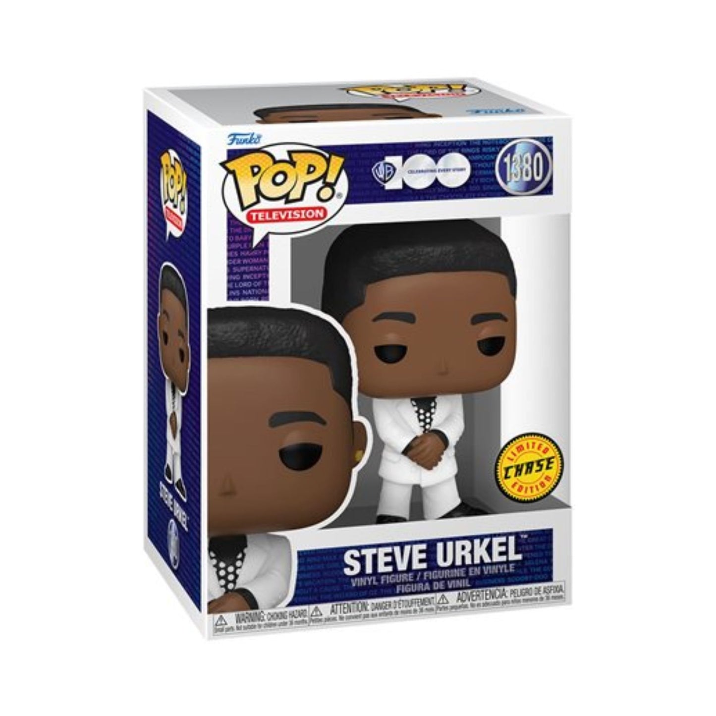 Steve Urkel  Funko Pop! WB 100 - Chase Limited Edition Vinyl Figure #1380 with Display Box Protector Case