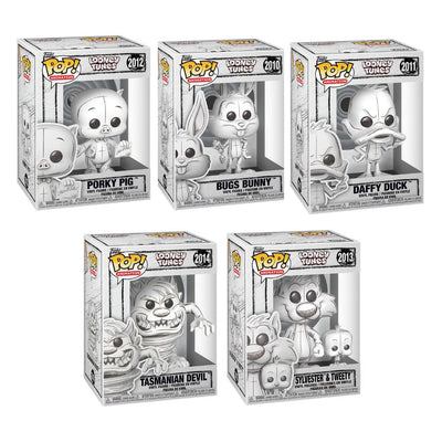 Funko Pop! Looney Tunes Wave 6 Bundle 5-Pack Vinyl Figures - Bugs Bunny, Daffy Duck, Porky Pig, Taz, Sylvester & Tweety Collectible Set with Window Display Boxes (PRE-ORDER APRIL)