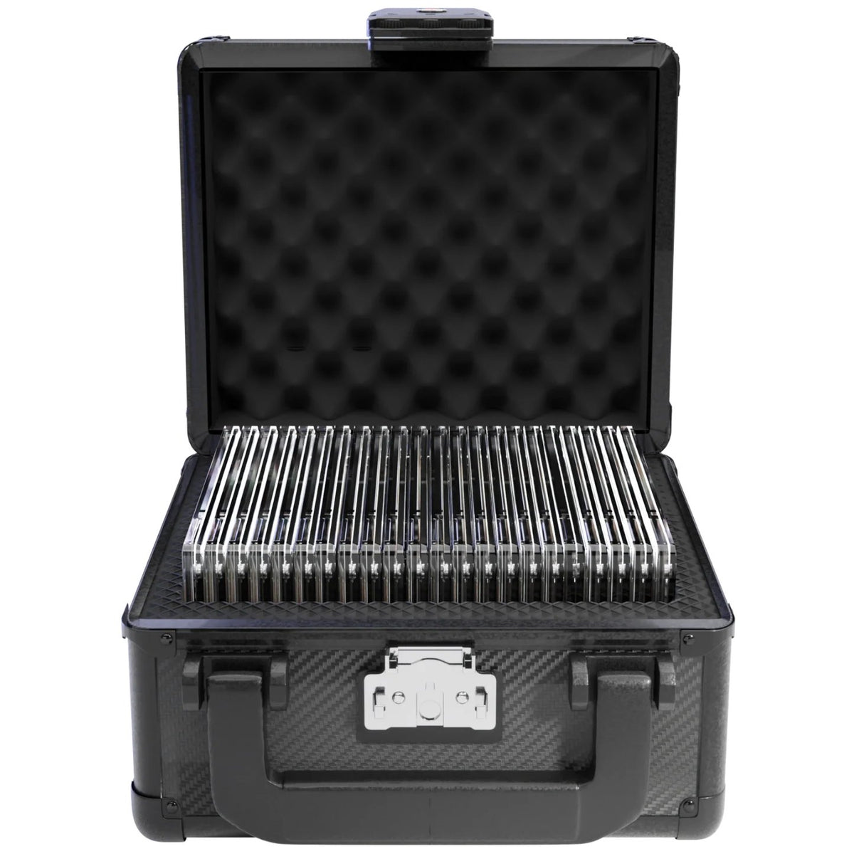Zion Cases Slab Case GO Carbon Fiber – Holds Up to 25 Graded Card Slabs, TSA-Approved Locking Case, High-Grade Foam Interior, Trading Card Storage & Travel Case (PRE-ORDER)