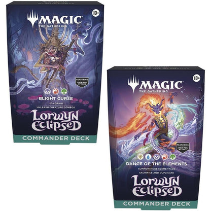 Magic: The Gathering Lorwyn Eclipsed Commander Decks Set of 2 - Blight Curse and Dance Of The Elements - Estimated Arrival: Jan. 2026 (PRE-ORDER)