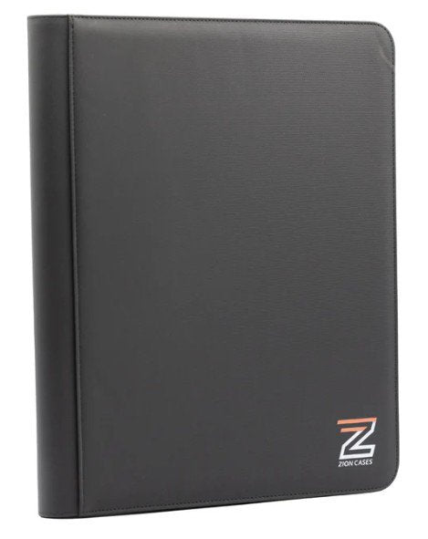 Zion Cases Diamond Texture Toploader Binder Black- 9-Pocket Premium Trading Card Album, Holds 252 Toploaders, Zippered, Acid-Free, Archival Safe