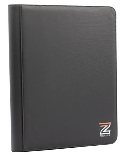 Zion Cases Diamond Texture Toploader Binder Black- 9-Pocket Premium Trading Card Album, Holds 252 Toploaders, Zippered, Acid-Free, Archival Safe