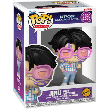 Funko Pop KPop Demon Hunters Jinu #2259 CHASE variant vinyl figure collectible with display box.