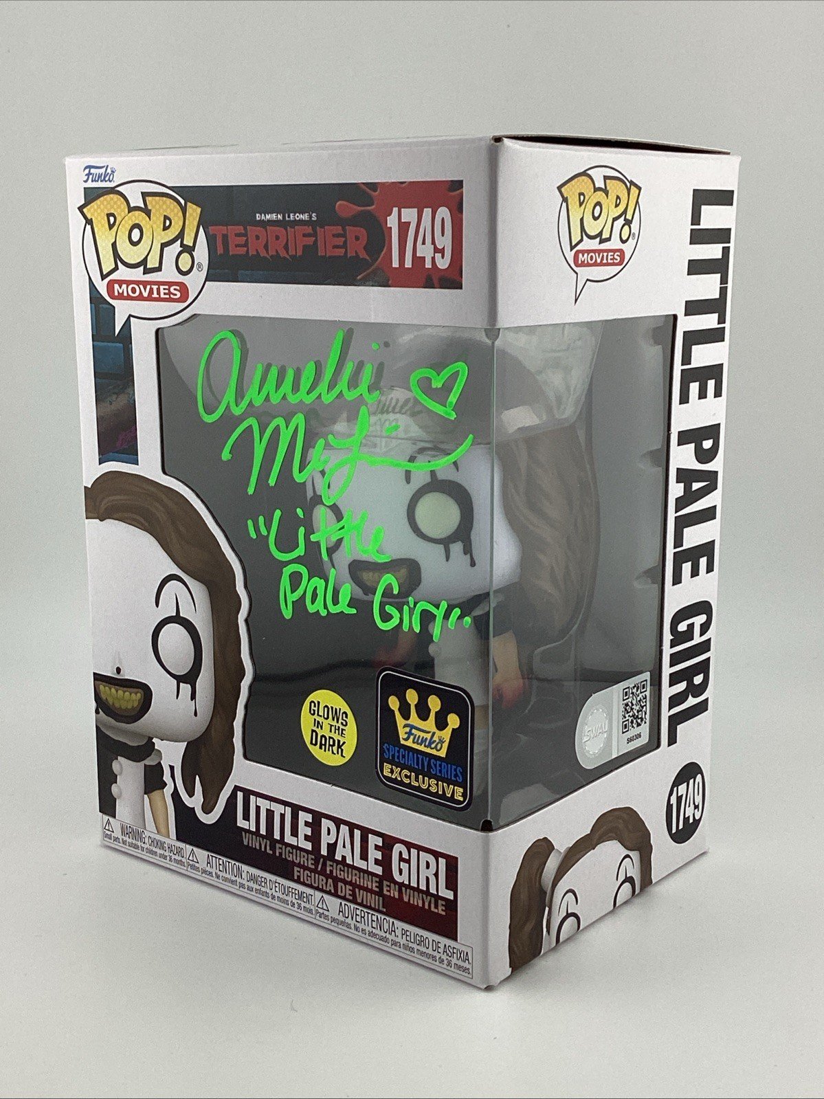 Funko Pop! Vinyl: Terrifier - Little Pale Girl (Glow) - Signed Amelie Mc Lain