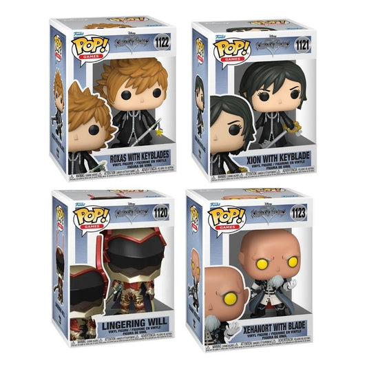 Kingdom Hearts Funko Pop! Games Disney - Set of 4 (Lingering Will #1120, Xion with Keyblade #1121, Roxas with Keyblades #1122, and Xehanort with Blade #1123) Collectible Vinyl Figures - Estimated Arrival: Oct. 2025 (PRE-SALE)