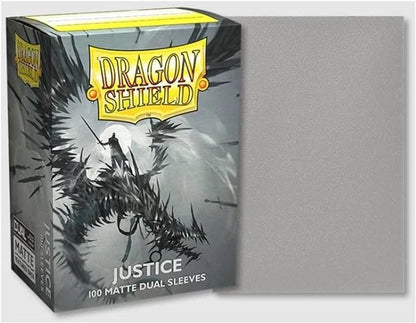 Dragon Shield Dual Matte Justice Card Sleeves 100ct – Premium Opaque Black Interior, Smooth Shuffle, Durable Trading Card Protectors for Standard Size TCG Decks
