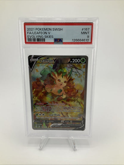 Leafeon V 167/203 Pokémon TCG Evolving Skies Alt Art PSA 9 MINT