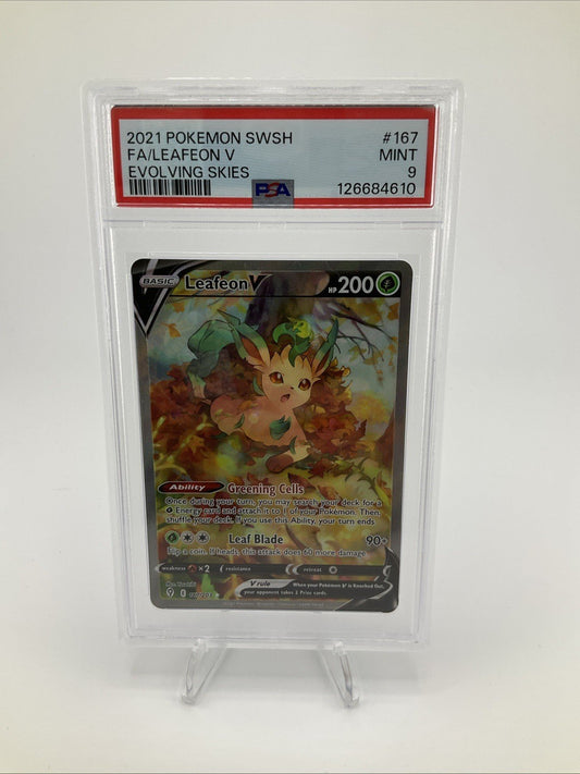 Leafeon V 167/203 Pokémon TCG Evolving Skies Alt Art PSA 9 MINT