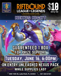 Riftbound League of Legends TCG Nexus Night Tournament – June 16, 2026 (Tuesday)