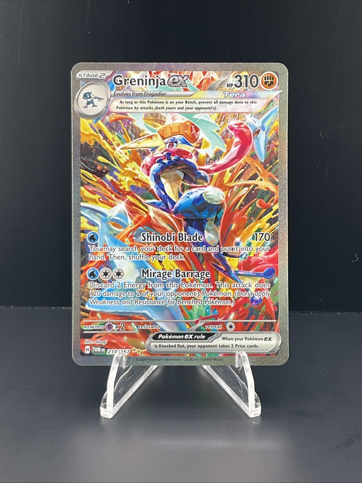 Pokémon TCG Twilight Masquerade Holo - Greninja ex 214/167 LP