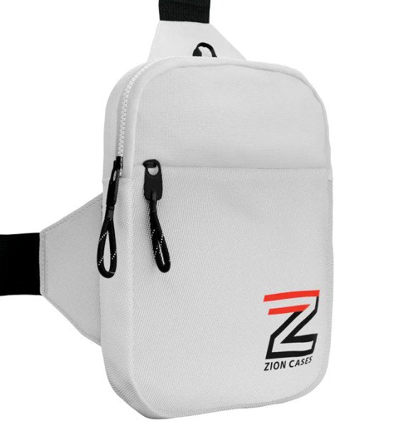 Zion Cases Sling 2.0 Premium Trading Card Bag (White) - Waterproof Travel Crossbody Storage Pack with TSA Lock & Padded Comfort Straps for Slabs (PRE-ORDER)