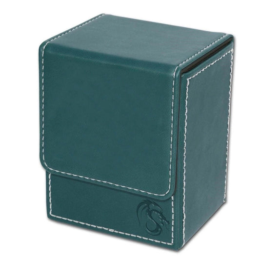 BCW teal magnetic deck box microfiber faux suede card storage container.
