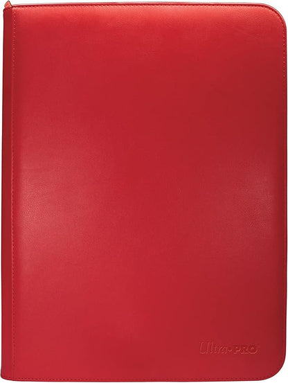 Ultra PRO Vivid Red Zippered PRO Binder 9 Pocket 360 Card Storage Album