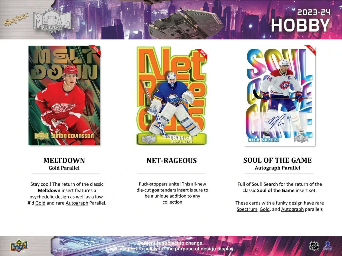 2023/24 Upper Deck Skybox Metal Universe Hockey Hobby Box – NHL Trading Cards, Hockey Card Collecting, Sports Collectibles