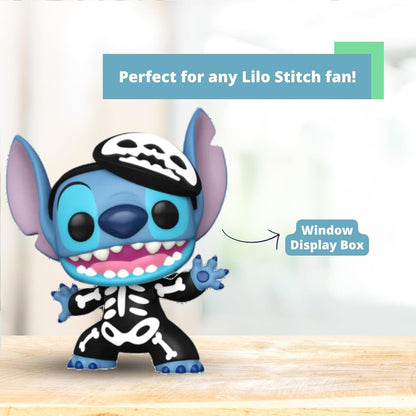 Skeleton Stitch Funko Pop! Disney Lilo and Stitch - Glow-in-The-Dark Chase Limited Edition Vinyl Figure #1234 with Display Box Protector Case