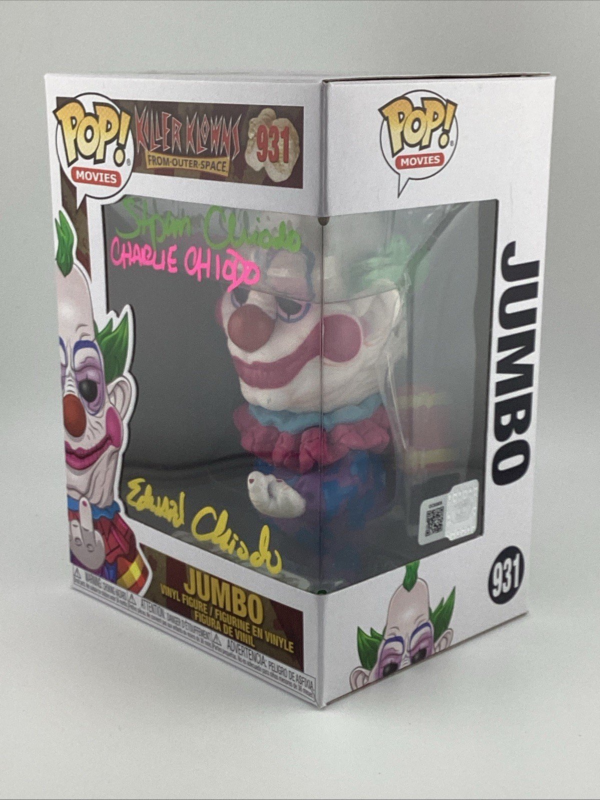 Funko Pop! Vinyl:Killer Klowns Jumbo #931 Signed Charlie,Stephen, Edward Chiodo