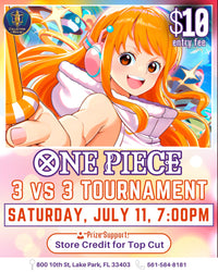 One Piece Card Game 3 vs 3 Tournament – July 11, 2026 (Saturday 7:00 PM)
