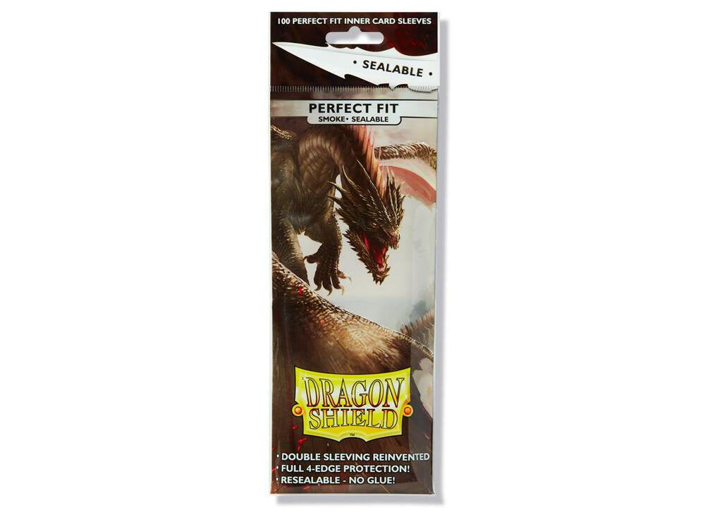 Dragon Shield Perfect Fit Smoke Inner Sleeves Sealable 100 Count – Card Protector for TCG, Pokemon, Magic, and Collectible Card Games