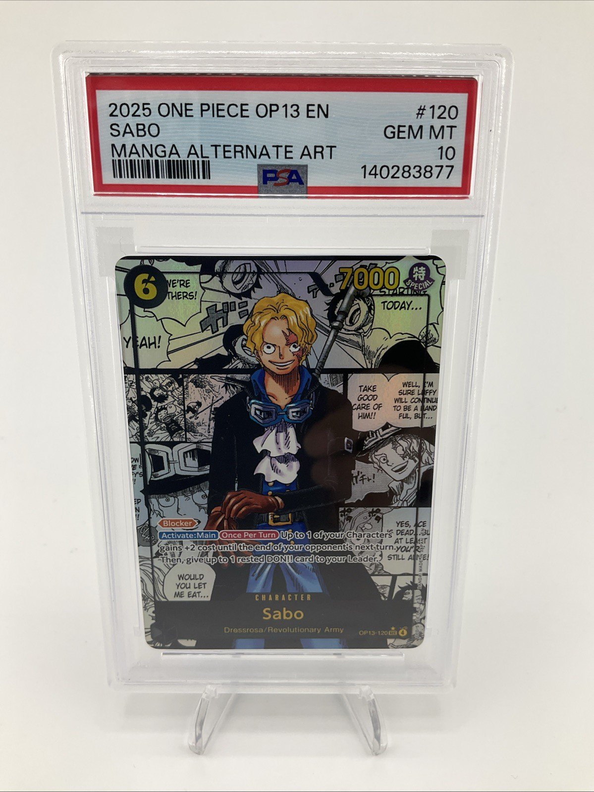 2025 One Piece Sabo - MANGA ALTERNATE ART - OP13 English PSA 10