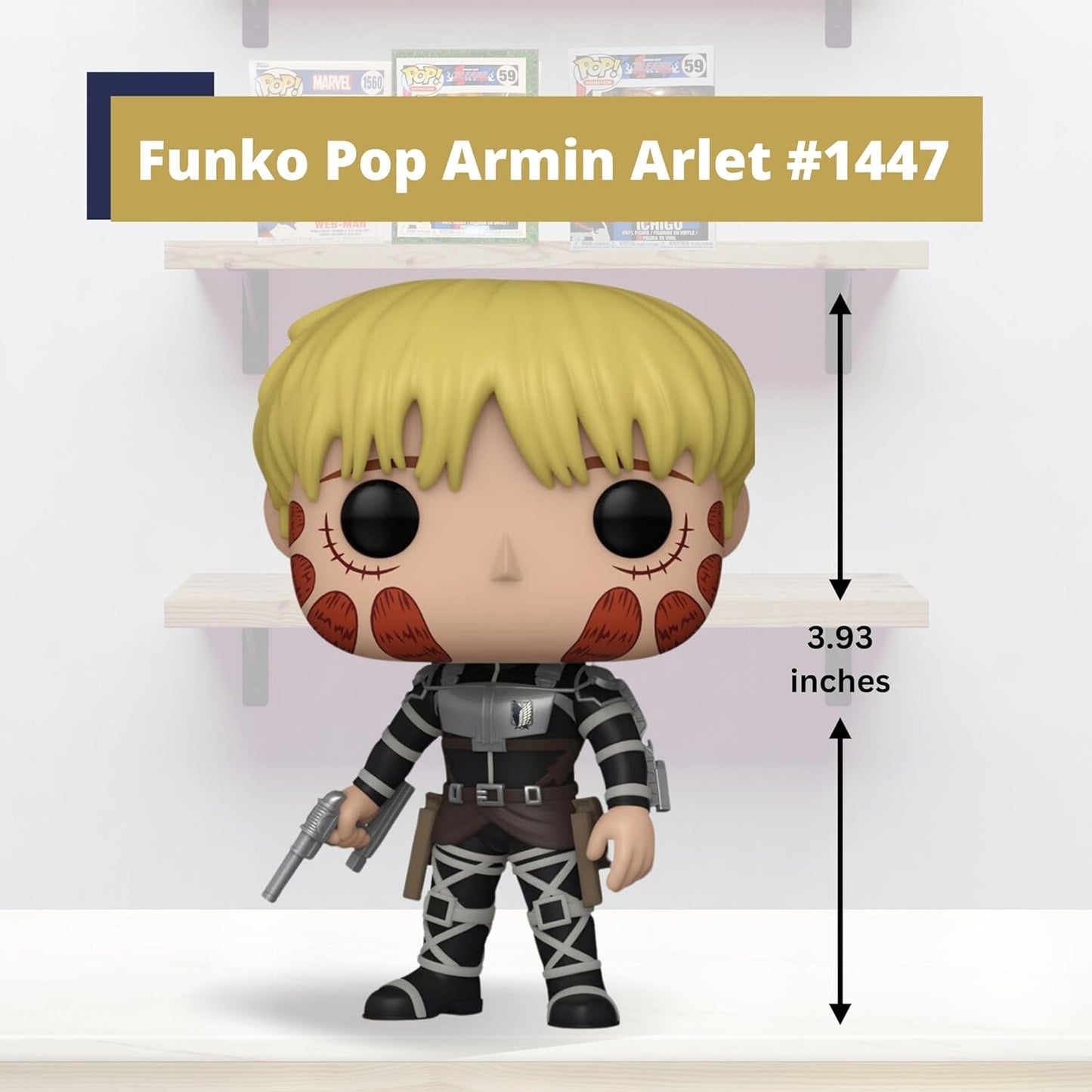 Armin Arlelt Funko Pop! Attack on Titan - Chase Limited Edition Vinyl Figure #1447 with Display Box Protector Case