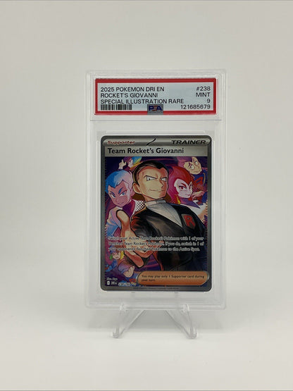 Pokémon TCG Destined Rivals Team Rockets Giovanni Special IR 238/182 PSA 9