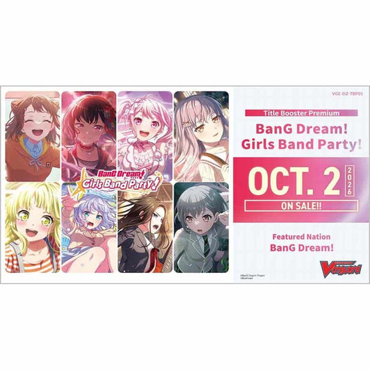 Cardfight!! Vanguard BanG Dream! Girls Band Party! Title Booster Premium VGE-DZ-TBP01 Trading Card Game Booster Pack Anniversary Edition (PREORDER - Release Date Oct. 3, 2026)