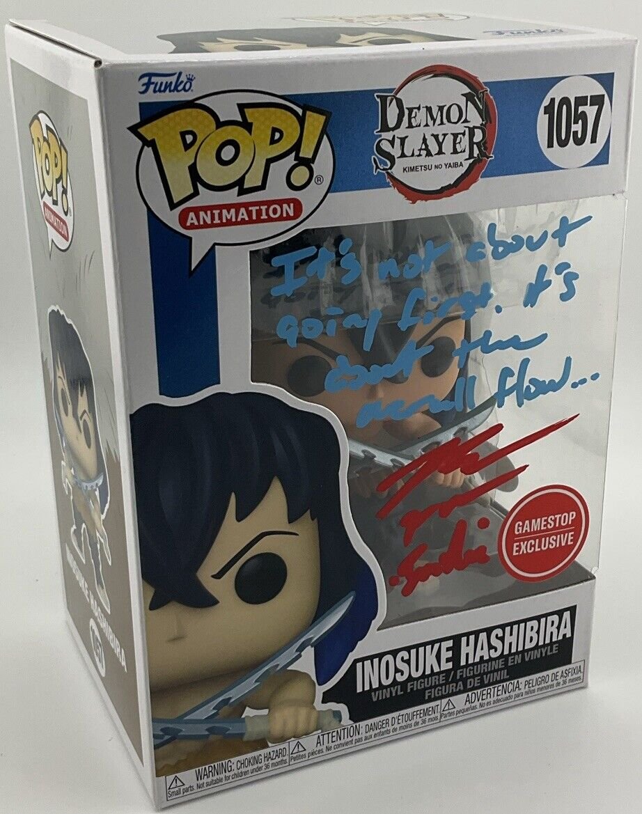 Funko Pop! Demon Slayer Inosuke Hashibira #1057 SIGNED By Bryce Papenbrook