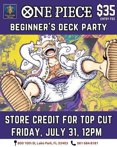One Piece TCG Beginner's Deck Party – July 31, 2026 (Friday 12:00 PM)