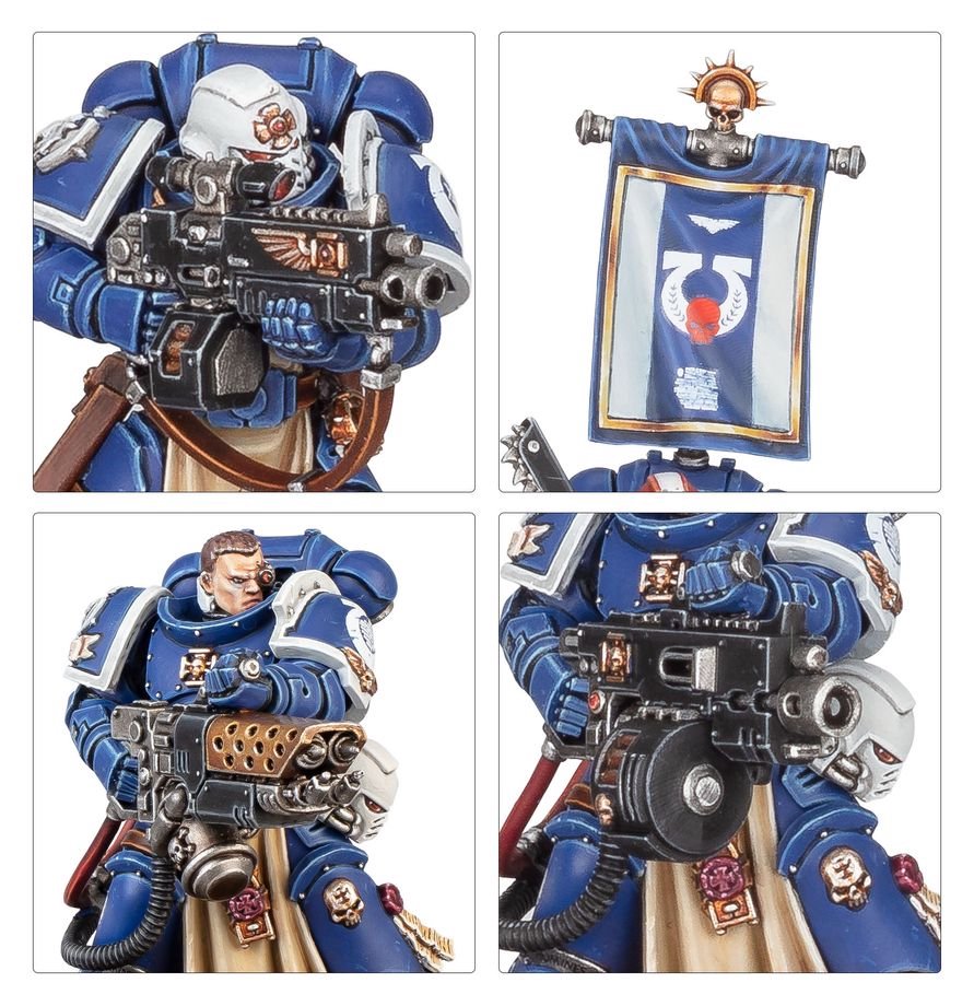Warhammer 40K Space Marines Sternguard Veteran Squad Miniatures Kit – 5 Customizable Veteran Marksmen with Bolt Rifles, Combi-Weapons & Accessories – Warhammer 40,000 Model Building Set