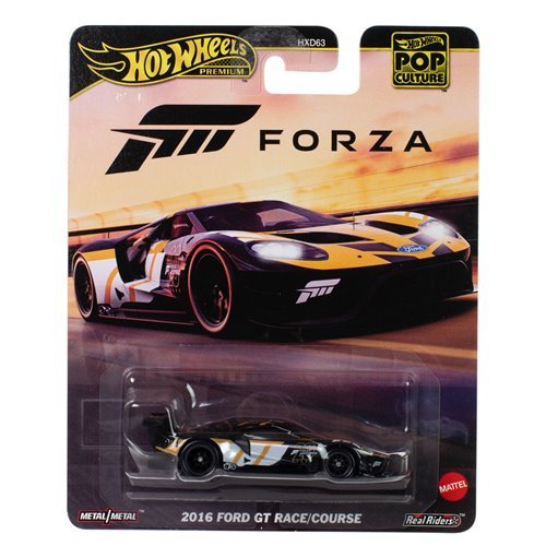 Hot Wheels Premium Pop Culture Forza - 2016 Ford GT Race/Course - Collectible Toy Car Vehicle