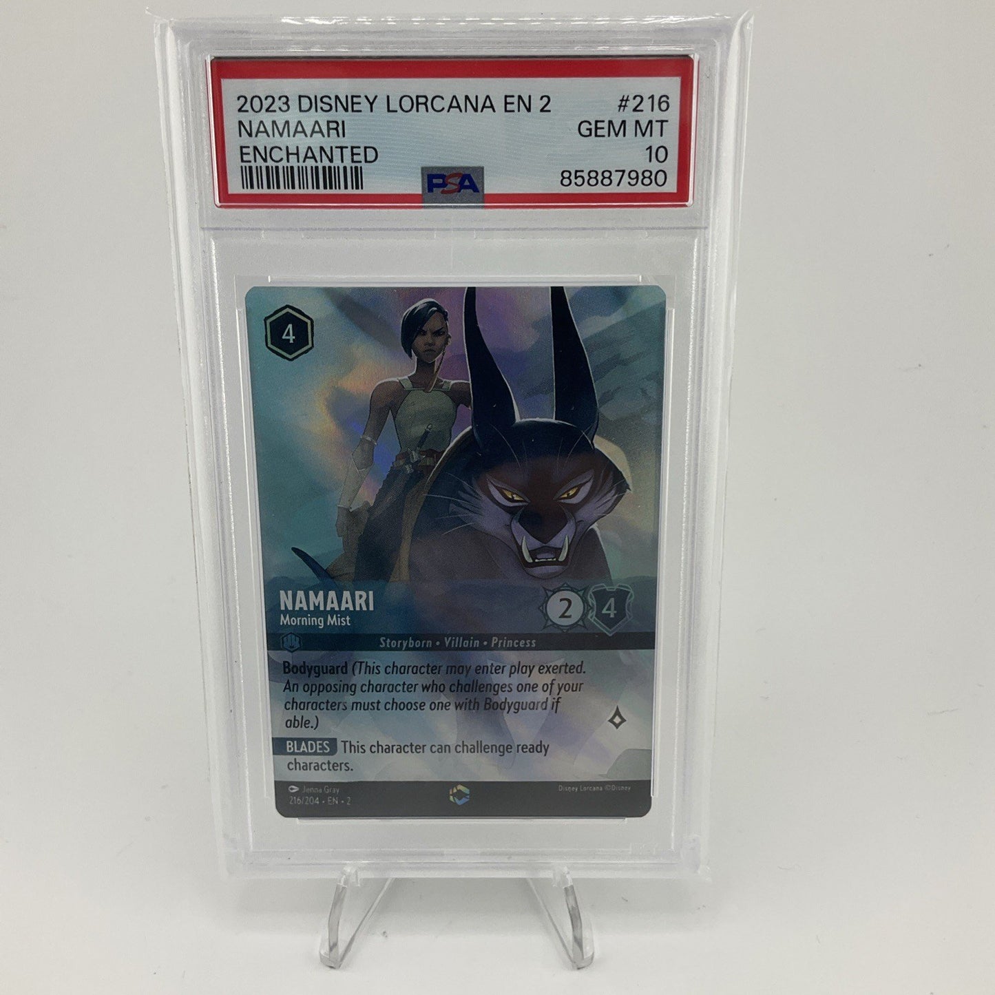 2023 DISNEY LORCANA FLOODBORN  EN 2- Namaari Enchanted #216 PSA 10