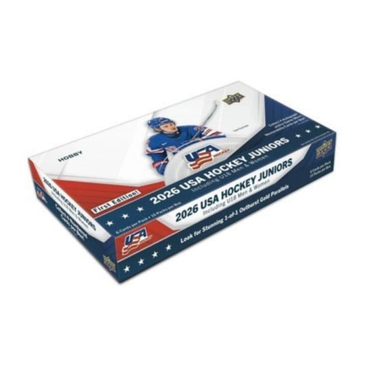 2026 Upper Deck Team USA Hockey Juniors Hobby Box, Hockey Trading Cards for Collectors and USA Hockey Fans
