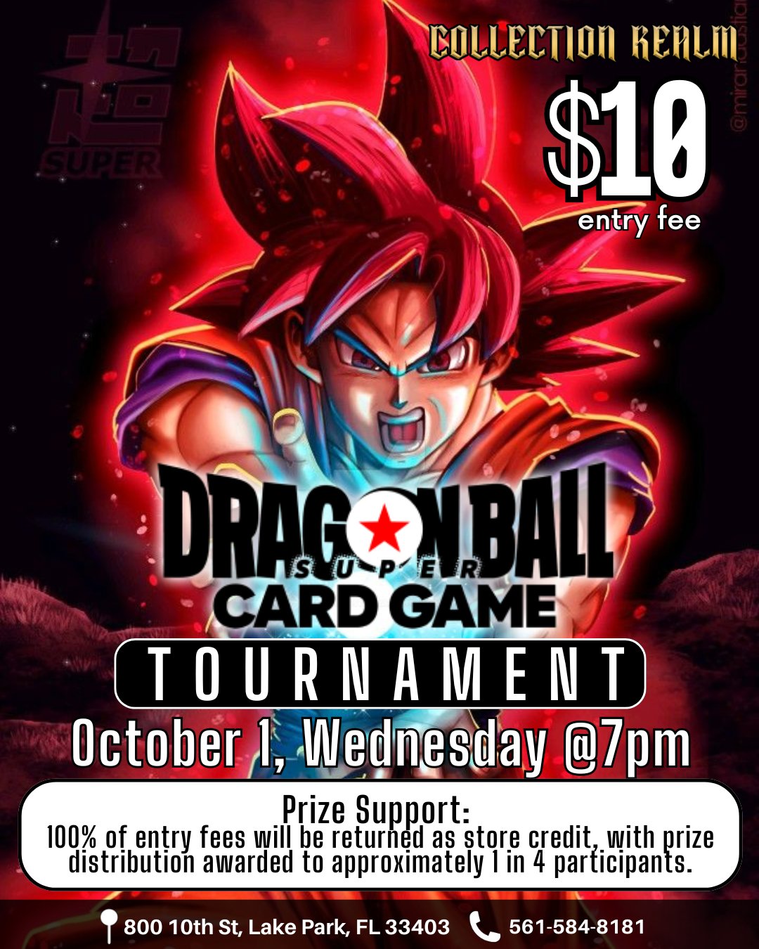 Dragon Ball Super Card Game Tournament – Wednesday, October 1, 2025 at 7:00 PM