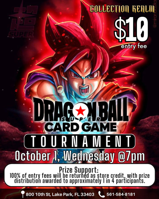 Dragon Ball Super Card Game Tournament – Wednesday, October 1, 2025 at 7:00 PM