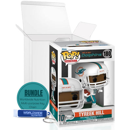 Tyreek Hill Funko Pop! Football NFL Miami Dolphins - Approx. 4" Collectible Vinyl Figures #180 with Display Box Protector Case