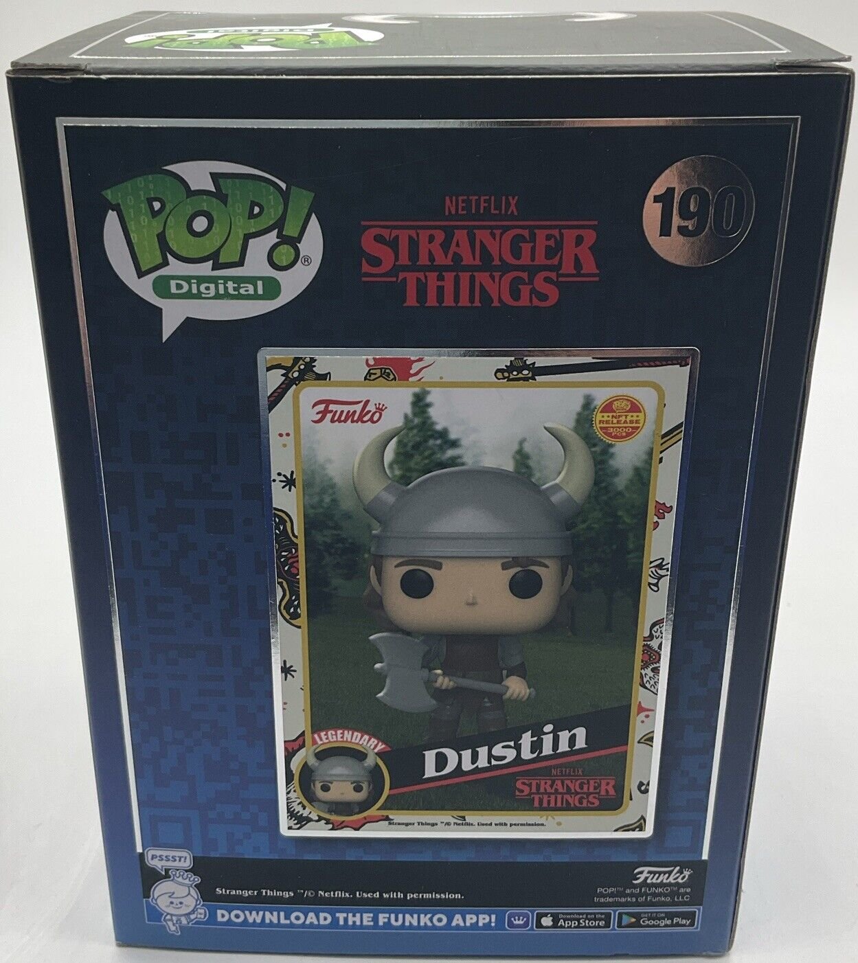 Funko Pop! Dustin #190 LE 3000 Stranger Things Pop Digital w/PopShield Armor