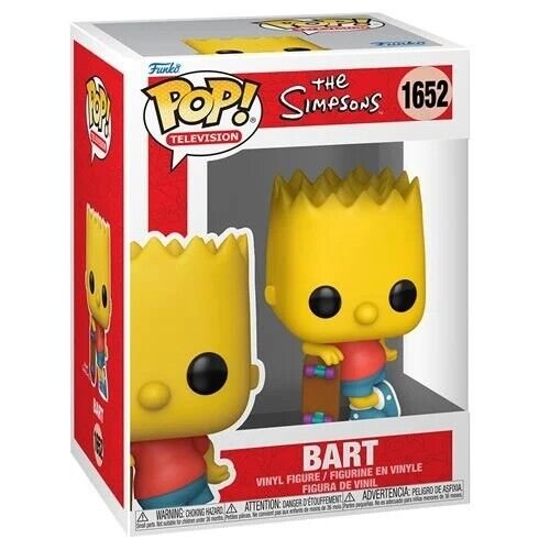 Bart Simpson with Skateboard Funko Pop! Television The Simpsons - Approx. 3 1/2" Collectible Vinyl Figure #1652 with Display Box Protector Case