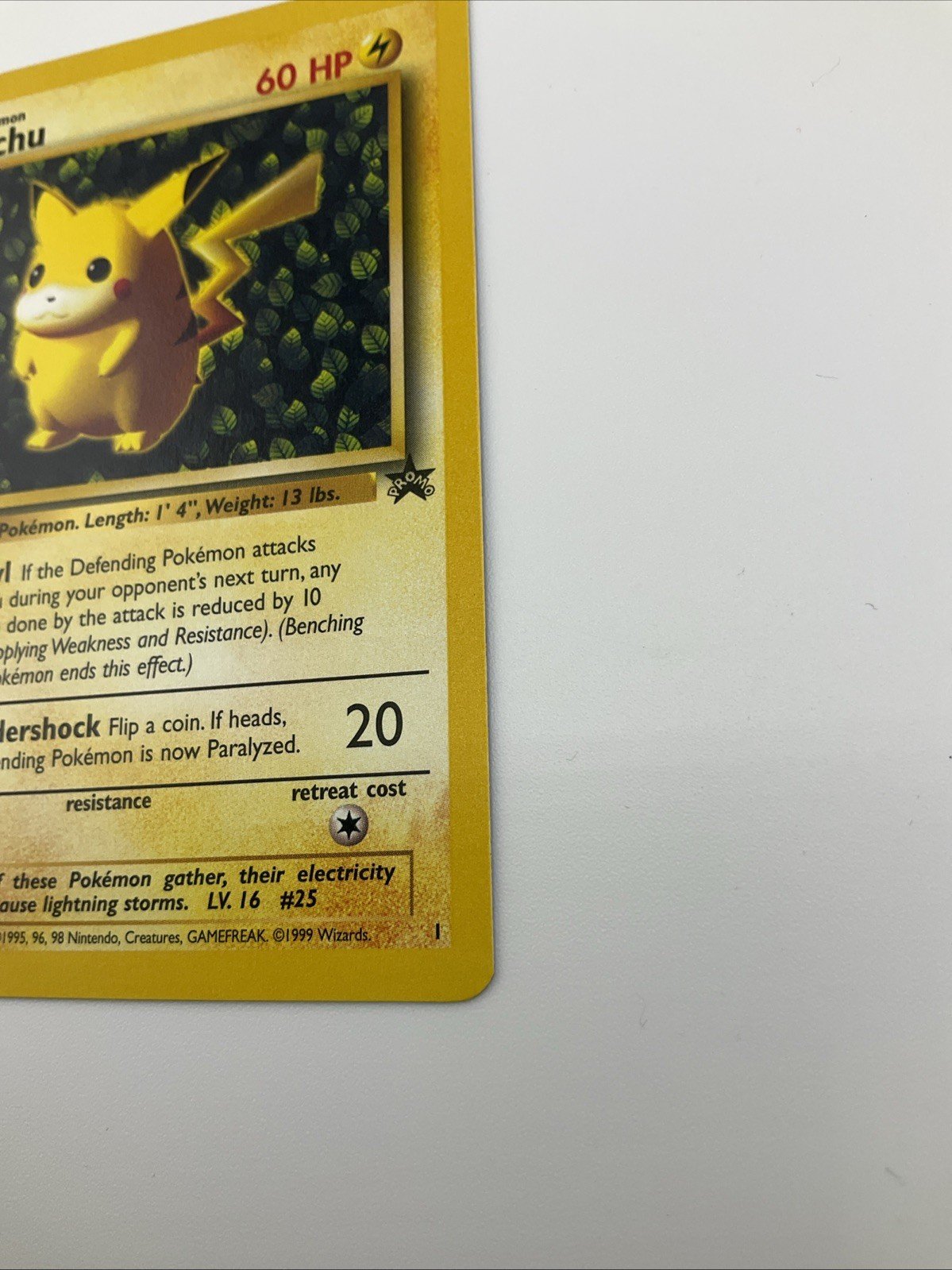 1999 Pokemon Card #1 Ivy Pikachu 1st Edition Error League Promo NM