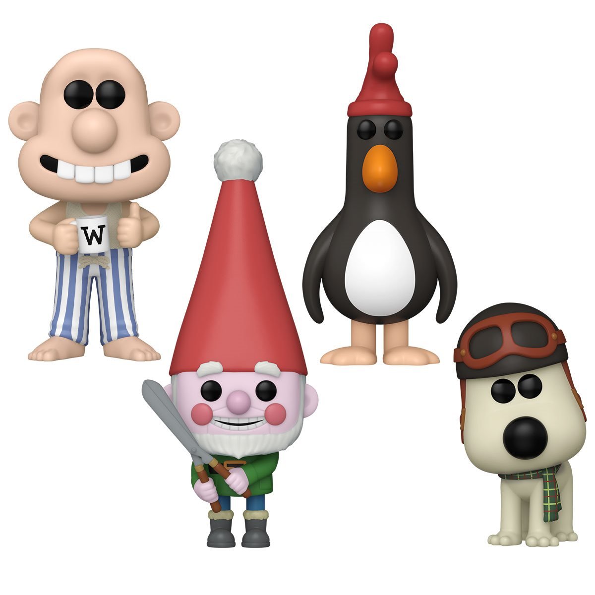 Funko Pop! Animation: Wallace and Gromit Wave 3 - Collectible Vinyl Figure - Wallace #1744, Gromit #1745, Feathers McGraw #1746, and Norbot #1747 - Set of 4