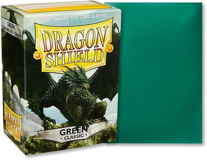 Dragon Shield Classic Green 100ct standard size Pokémon card sleeves and MTG sleeves