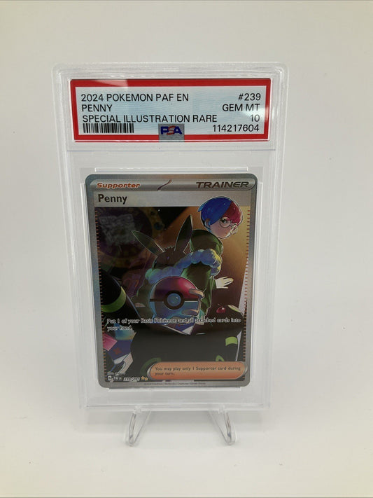 PSA 10 Pokémon TCG Penny Paldean Fates Trainer Holo 239/091 Illustration Rare