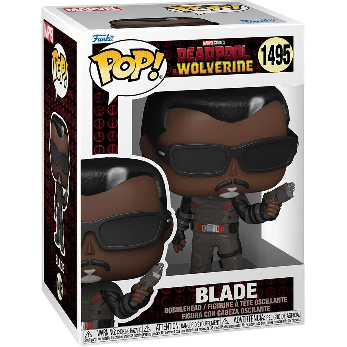 Blade Funko Pop! Marvel Studios Deadpool and Wolverine - Approx. 3 3/4" Collectible Vinyl Figure #1495 with Display Box Protector Case
