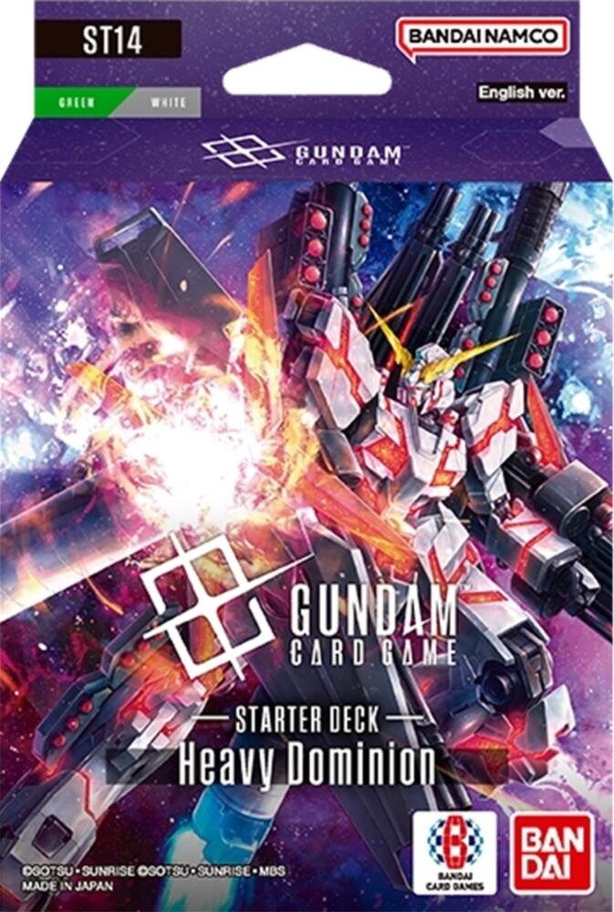 Gundam Card Game ST-14 Heavy Dominion Starter Deck – Green & White 50-Card Ready-to-Play Deck with Resource Cards, Tokens, Bonus Pack & Rule/Playsheet (PREORDER - Release Date September 25, 2026)