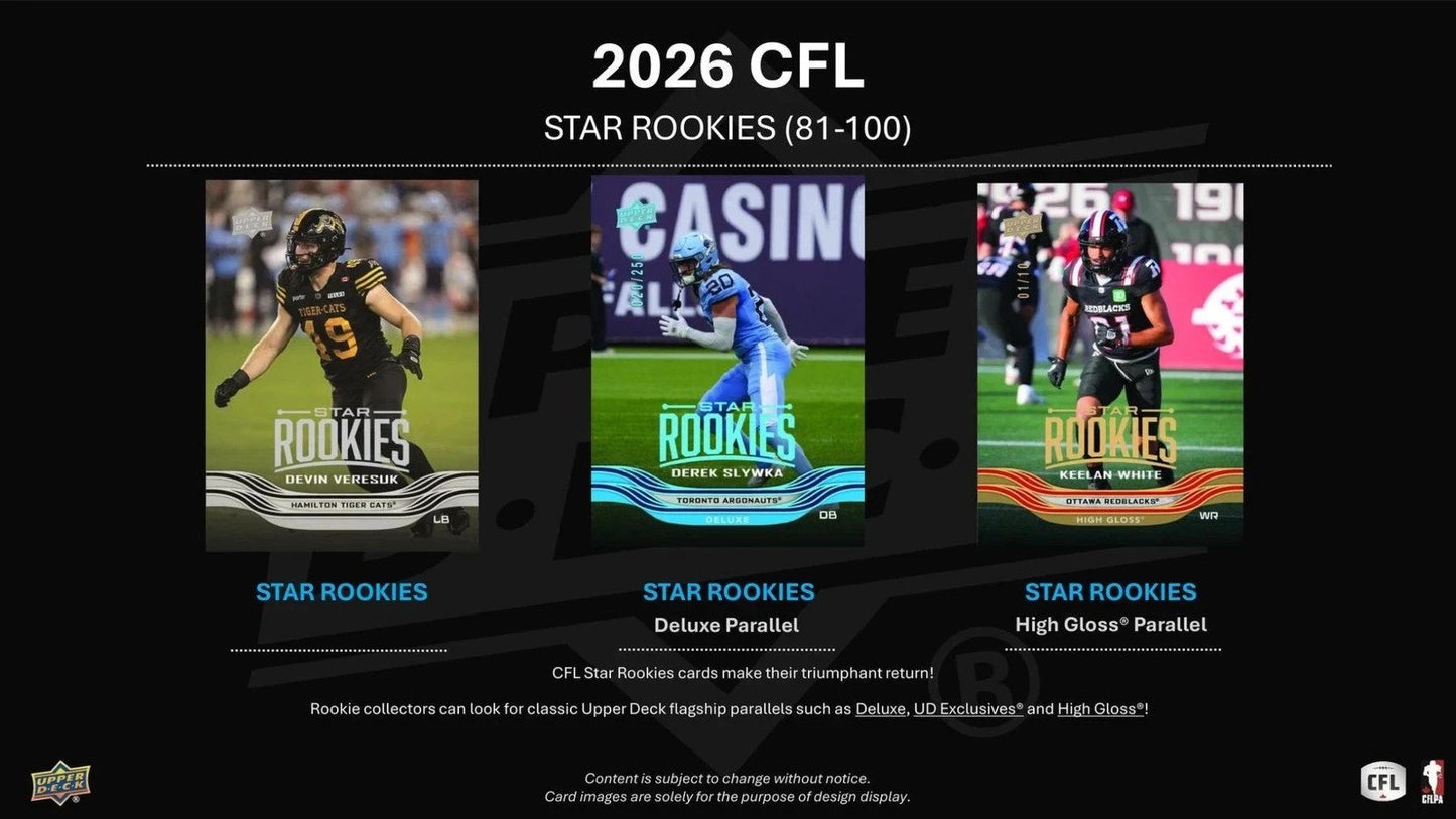 2026 Upper Deck CFL Football Trading Card Hobby Box