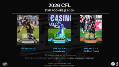 2026 Upper Deck CFL Football Trading Card Hobby Box